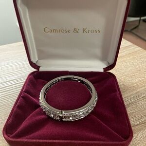 Camrose & Kross Hinged Silver Bracelet with Crystals